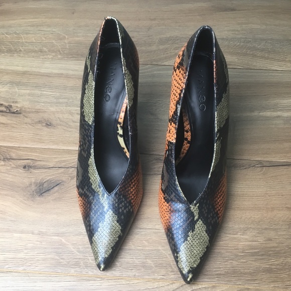 Mango Snakeskin print heels NEW 8 - Picture 3 of 8
